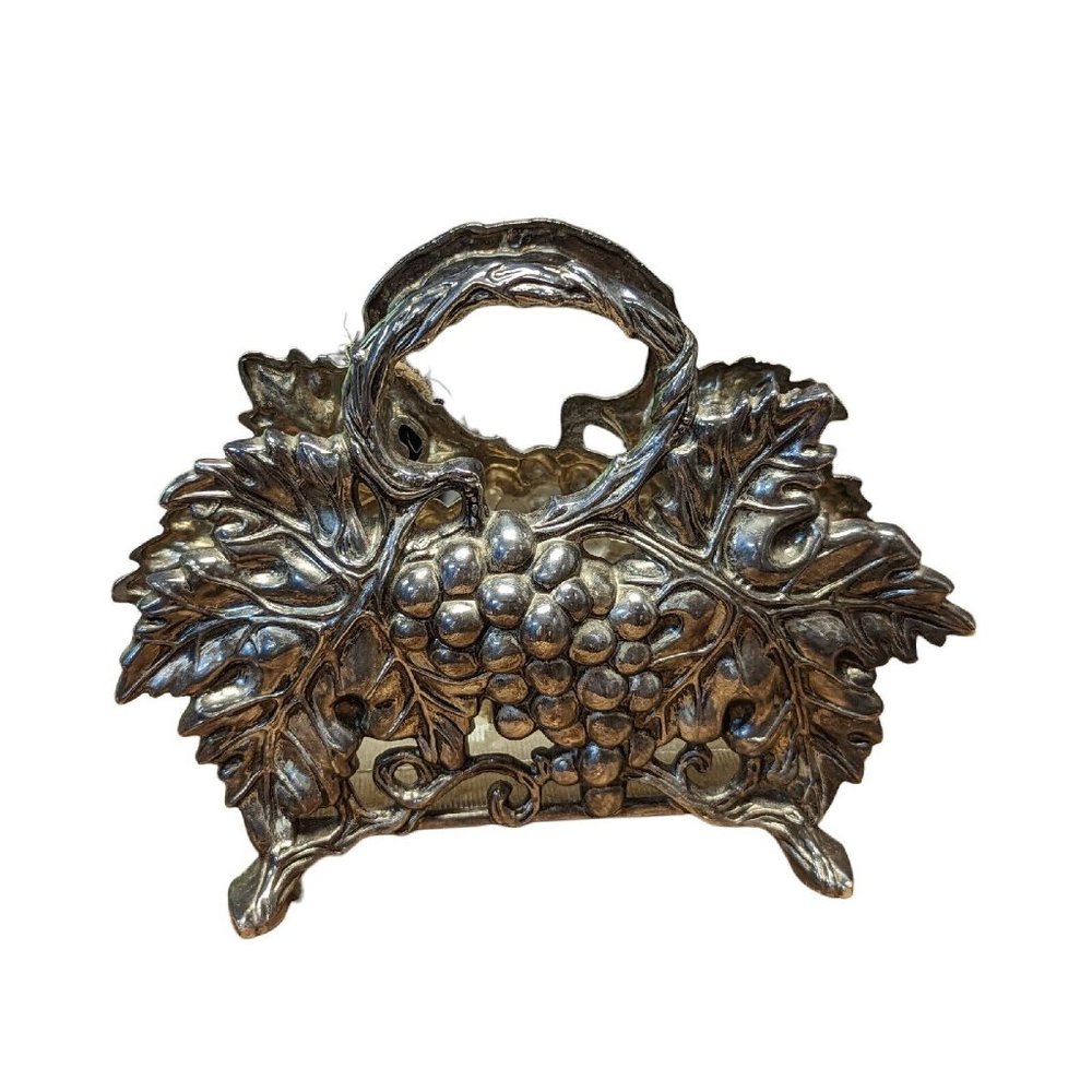 Godinger Silver 1994 Grape Leaves Napkin Holder Decorative